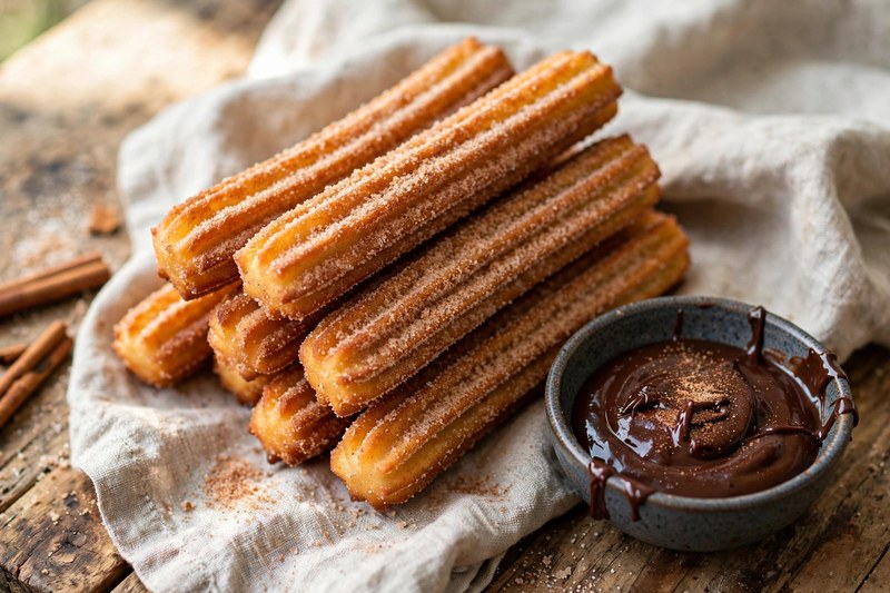 Photo of Churros with Chocolate, a breakfast recipe from FluentFuel