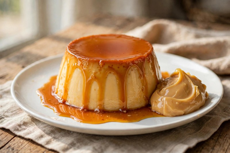 Photo of Flan con Dulce de Leche, a snack recipe from FluentFuel