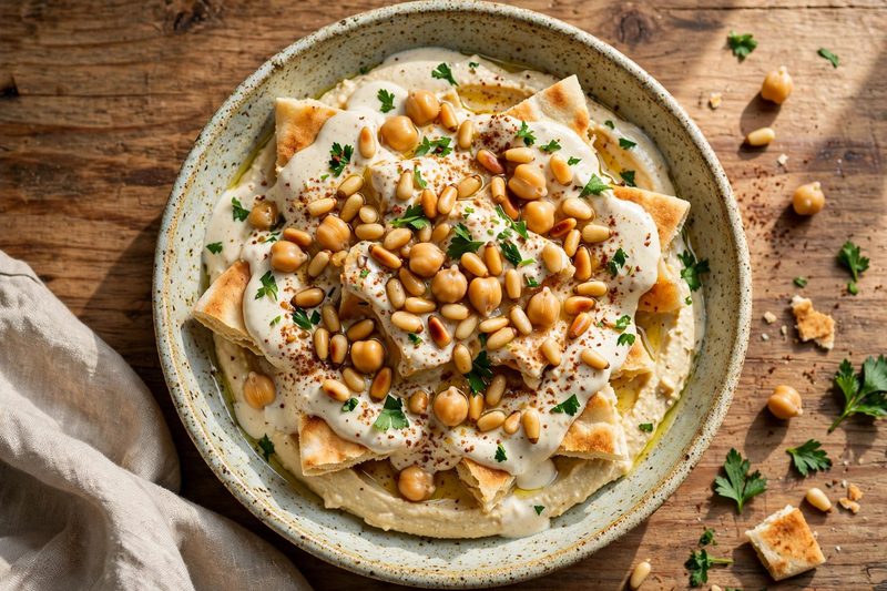 Photo of Hummus Fatteh, a lunch recipe from FluentFuel