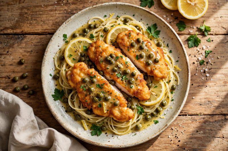 Photo of Chicken Piccata over Angel Hair, a dinner recipe from FluentFuel