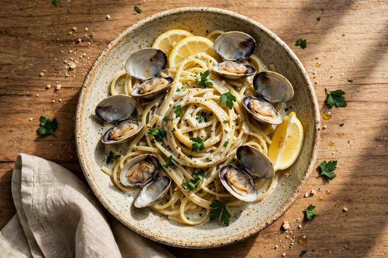 Photo of Linguine with White Clam Sauce, a dinner recipe from FluentFuel