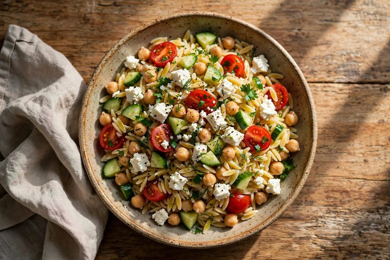 Photo of Fresh Orzo Salad, a lunch recipe from FluentFuel