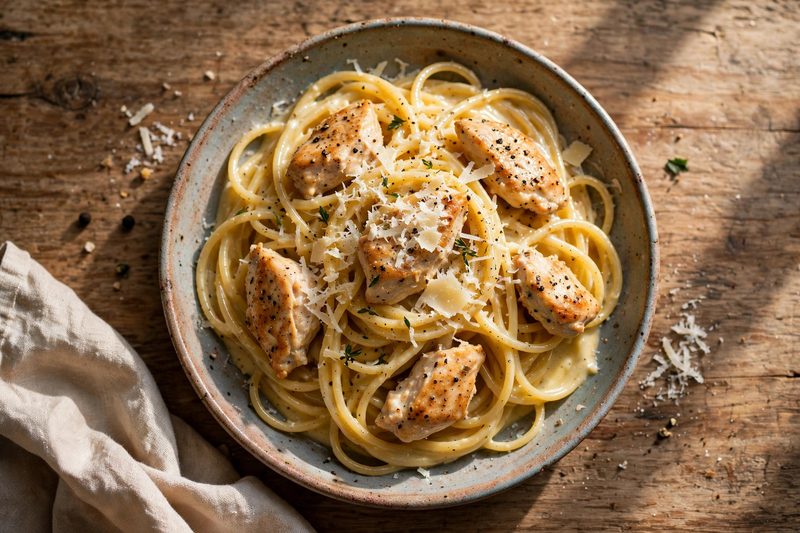 Photo of Golden Yolk Carbonara-Style Pasta, a dinner recipe from FluentFuel