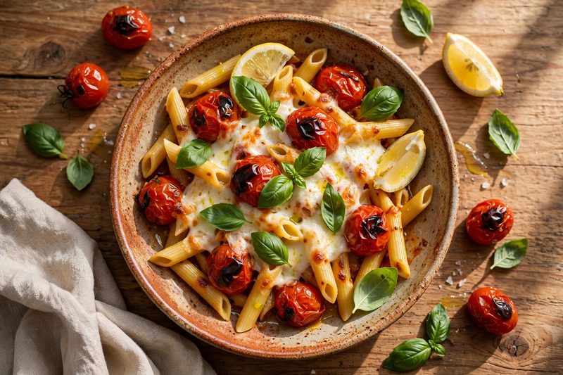 Photo of Mozzarella Tomato Penne, Lemon, a lunch recipe from FluentFuel