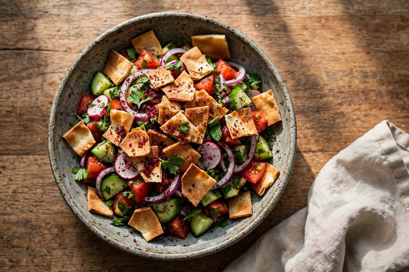 Photo of Crunchy Fattoush, a lunch recipe from FluentFuel