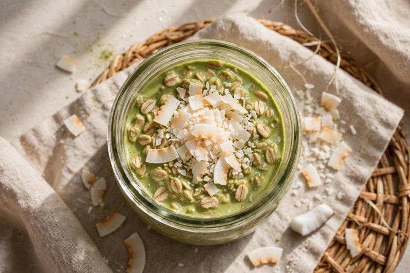 Photo of Matcha Coconut Overnight Oats, a breakfast recipe from FluentFuel