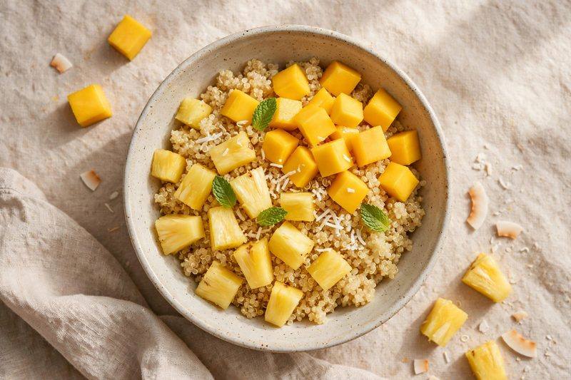Photo of Tropical Quinoa Breakfast Bowl, a breakfast recipe from FluentFuel