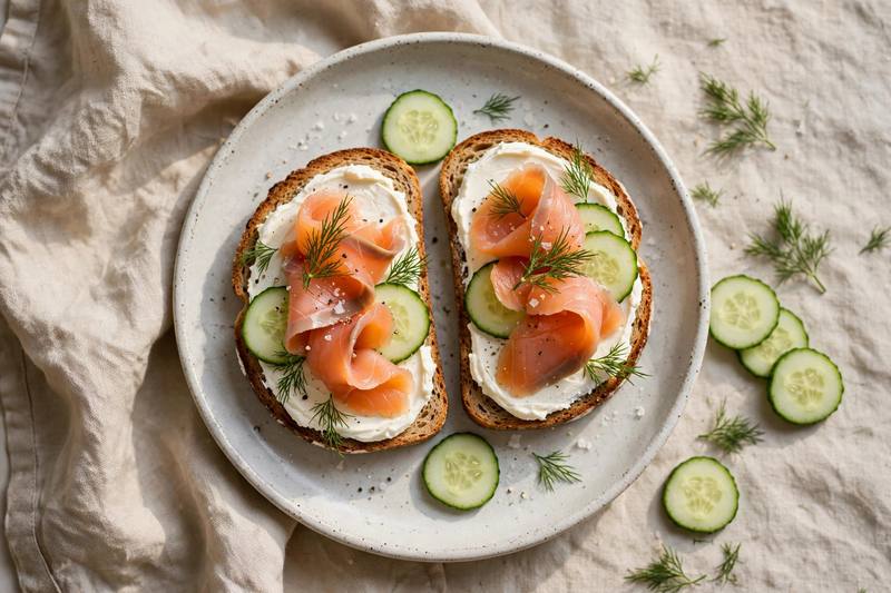 Photo of Smoked Salmon Rye Plate, a breakfast recipe from FluentFuel
