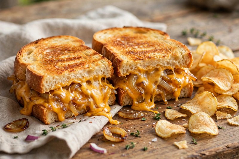 Photo of Cheese and Onion Toastie, a lunch recipe from FluentFuel