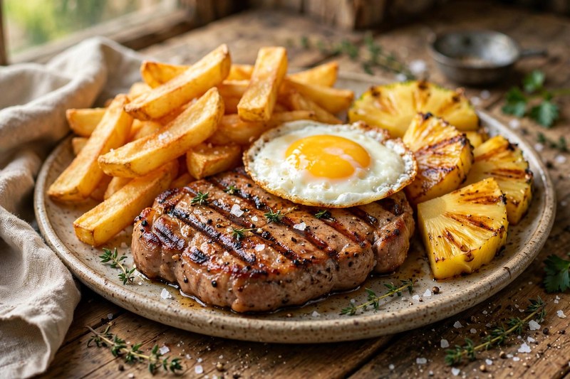 Photo of Gammon, Egg and Chips, a dinner recipe from FluentFuel
