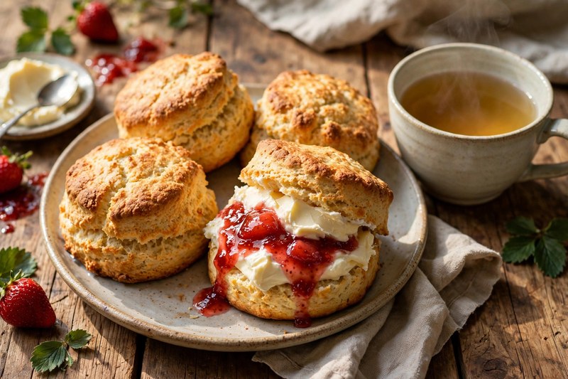 Photo of Scones with Clotted Cream, a snack recipe from FluentFuel