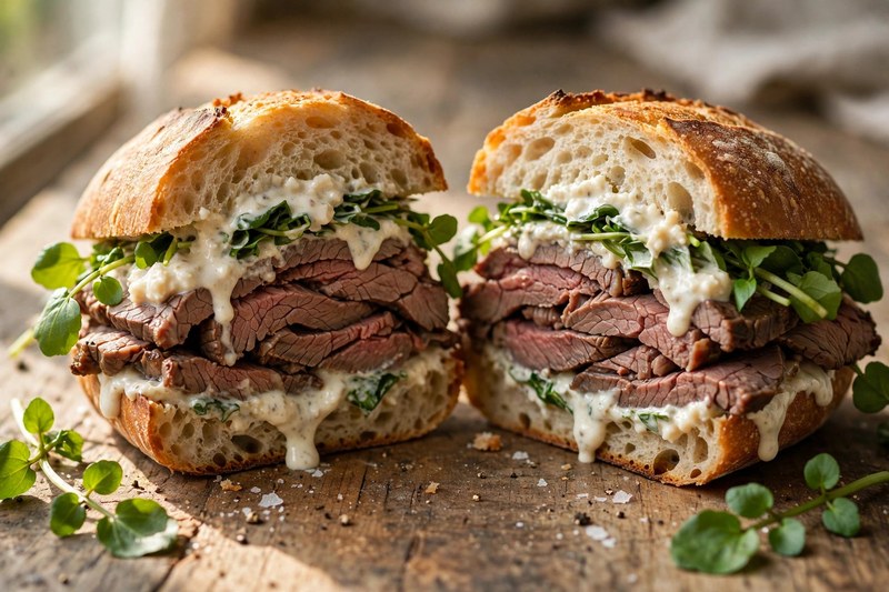 Photo of Roast Beef and Horseradish Sandwich, a lunch recipe from FluentFuel