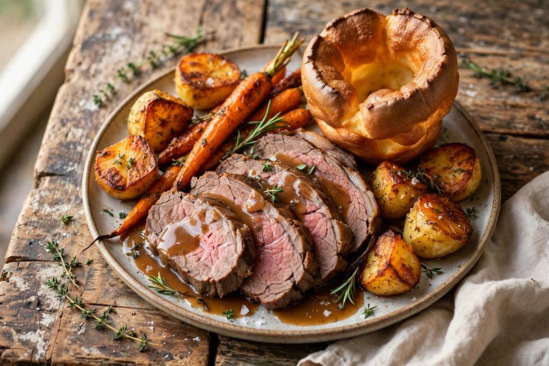 Photo of Sunday Roast with Yorkshire Pudding, a dinner recipe from FluentFuel