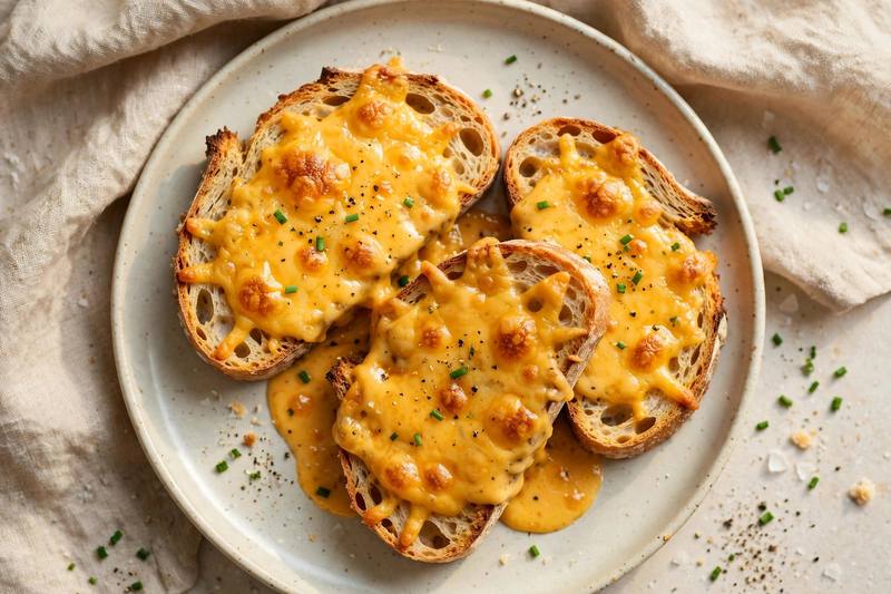 Photo of Welsh Rarebit on Sourdough, a breakfast recipe from FluentFuel