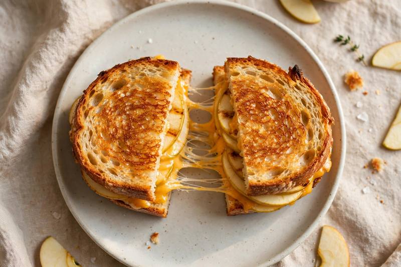 Photo of Cheddar and Apple Grilled Cheese, a breakfast recipe from FluentFuel