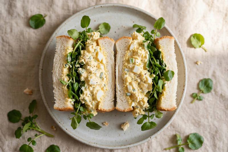 Photo of Egg Salad and Watercress Sandwich, a breakfast recipe from FluentFuel