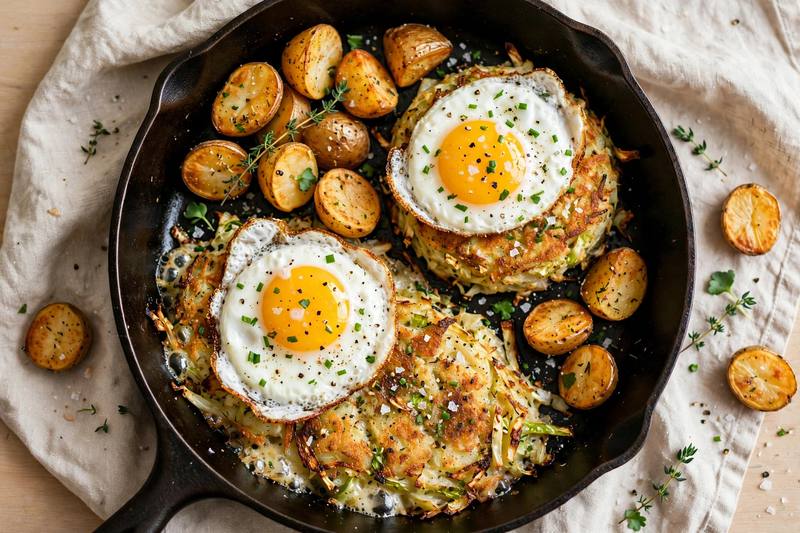 Photo of Bubble and Squeak with Fried Egg, a breakfast recipe from FluentFuel