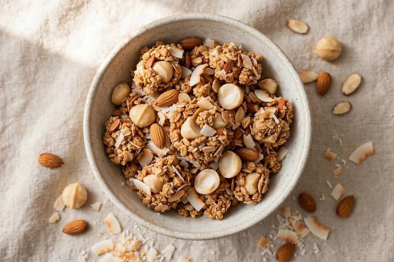 Photo of Macadamia Keto Granola, a breakfast recipe from FluentFuel