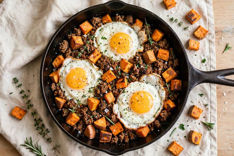Photo of Bison and Sweet Potato Skillet, a breakfast recipe from FluentFuel