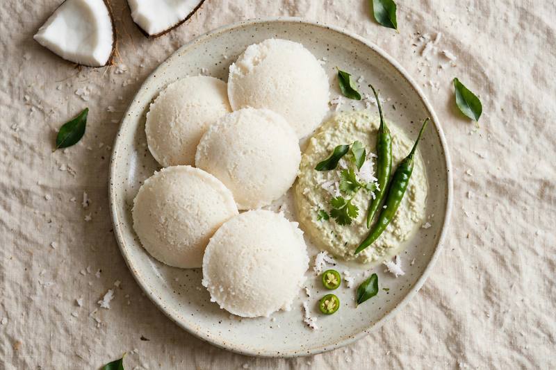 Photo of Idli with Coconut Chutney, a breakfast recipe from FluentFuel