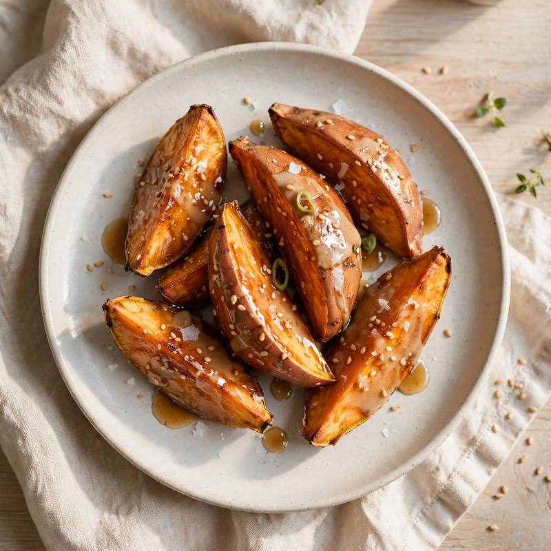 Photo of Miso-Glazed Breakfast Sweet Potatoes, a breakfast recipe from FluentFuel