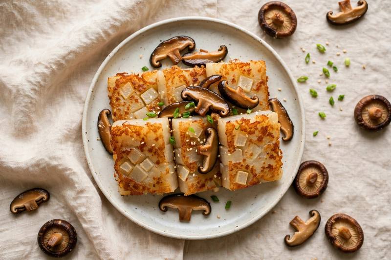 Photo of Pan-Fried Turnip Cake Lo Bak Go, a breakfast recipe from FluentFuel