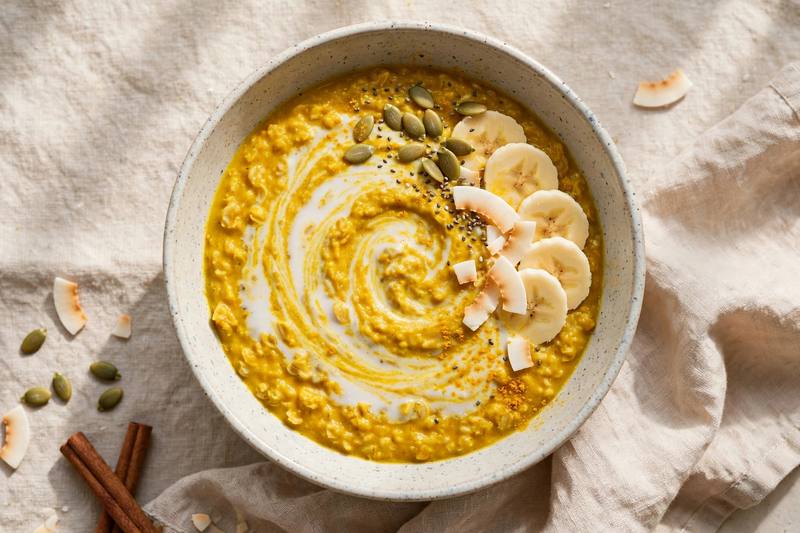 Photo of Golden Turmeric Oatmeal, a breakfast recipe from FluentFuel