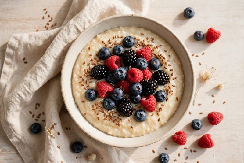 Photo of Teff Porridge with Berries and Flax, a breakfast recipe from FluentFuel