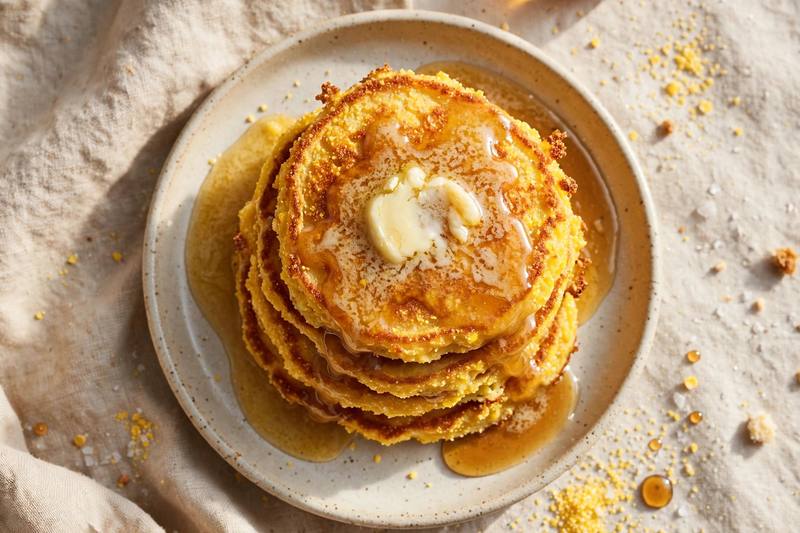 Photo of Cornmeal Johnnycakes with Maple Butter, a breakfast recipe from FluentFuel