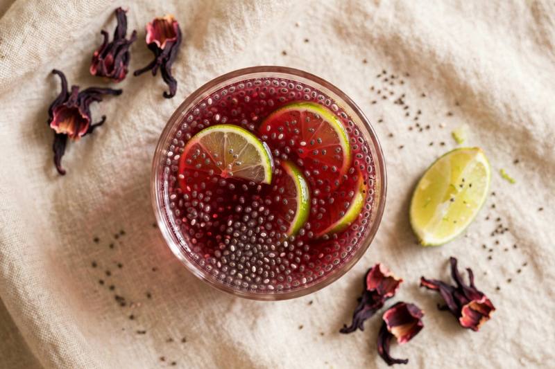 Photo of Hibiscus Chia Fresca, a breakfast recipe from FluentFuel