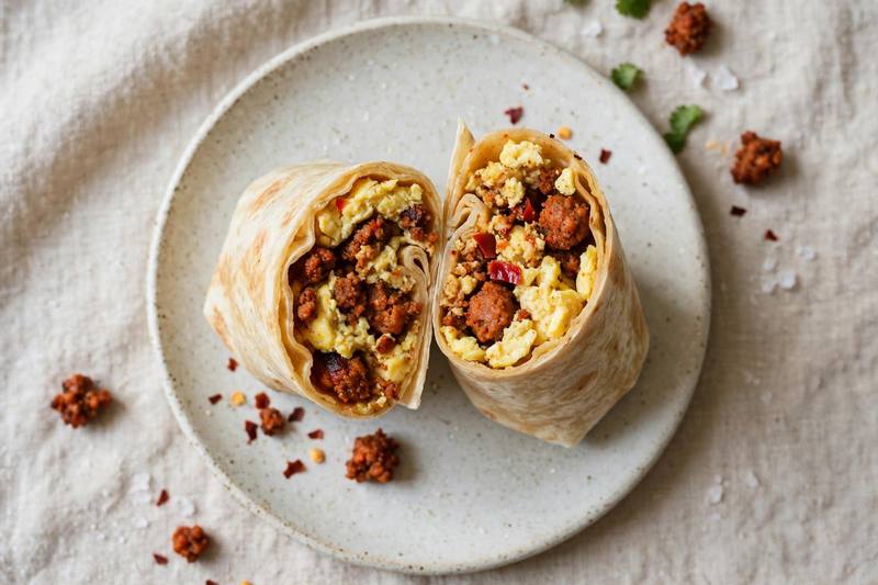 Photo of Chorizo and Egg Breakfast Burrito, a breakfast recipe from FluentFuel