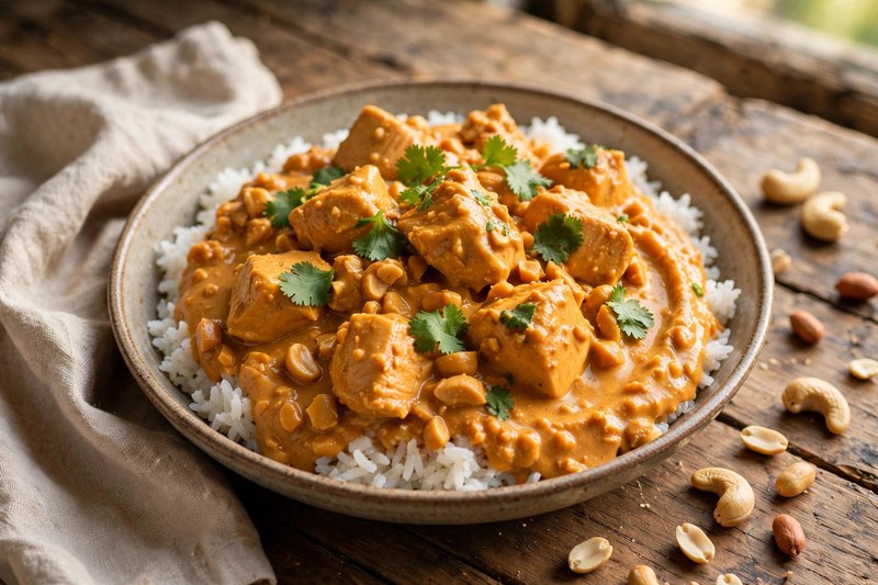 Photo of Xinxim de Galinha (Chicken in Peanut-Cashew Sauce), a dinner recipe from FluentFuel