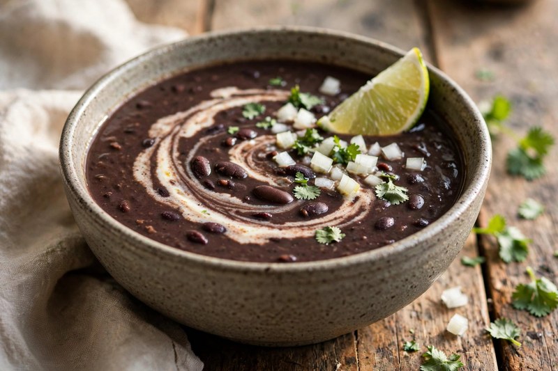 Photo of Cuban Black Bean Soup, a lunch recipe from FluentFuel
