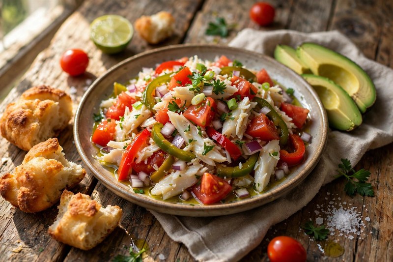 Photo of Saltfish Buljol, a breakfast recipe from FluentFuel