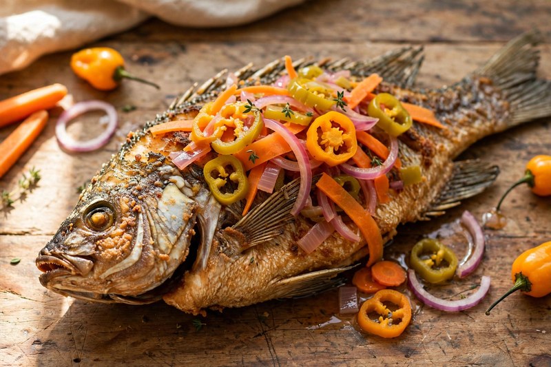 Photo of Escovitch Fish, a dinner recipe from FluentFuel