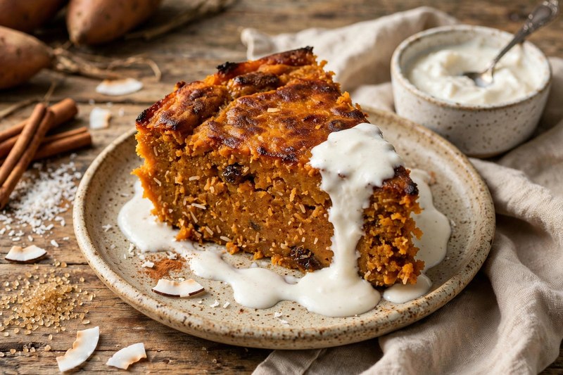 Photo of Jamaican Sweet Potato Pudding, a snack recipe from FluentFuel
