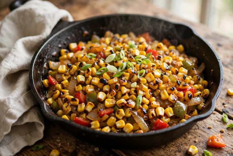 Photo of Smoky Corn Maque Choux, a dinner recipe from FluentFuel