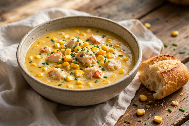 Photo of Corn and Crab Bisque, a dinner recipe from FluentFuel