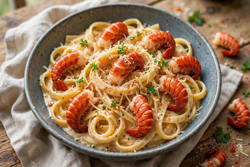 Photo of Crawfish Fettuccine, a dinner recipe from FluentFuel