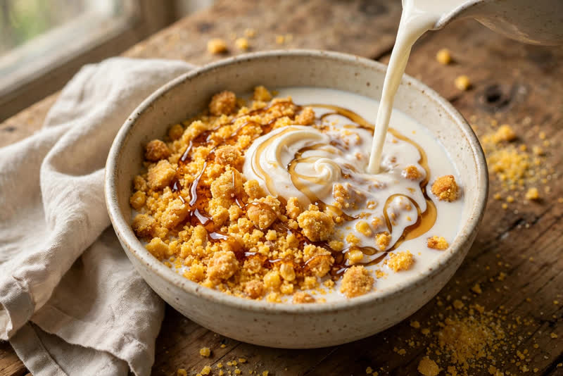 Photo of Cush Cush with Cane Syrup, a breakfast recipe from FluentFuel
