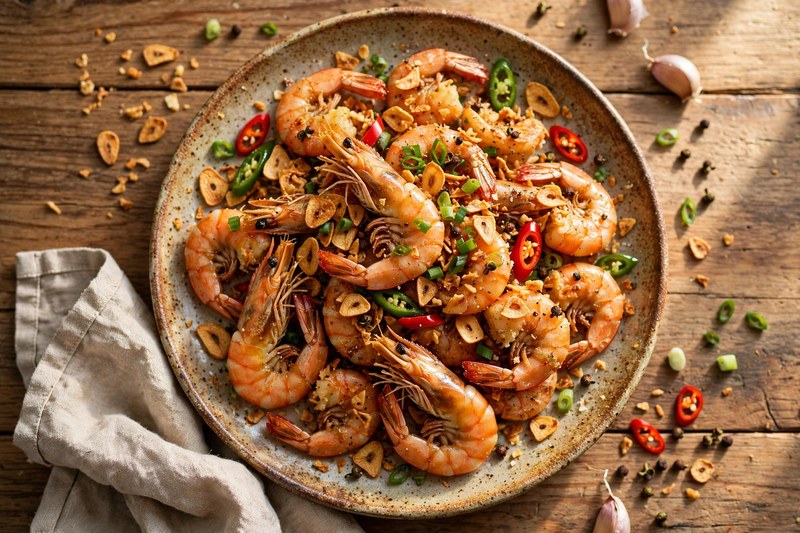 Photo of Salt and Pepper Shrimp, a dinner recipe from FluentFuel