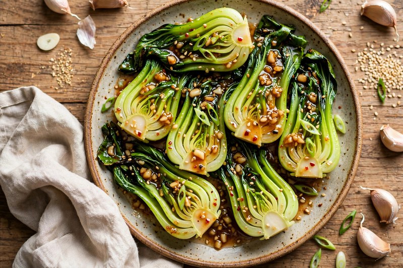 Photo of Garlic Bok Choy, a dinner recipe from FluentFuel