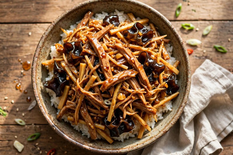 Photo of Shredded Pork in Garlic Sauce, a dinner recipe from FluentFuel