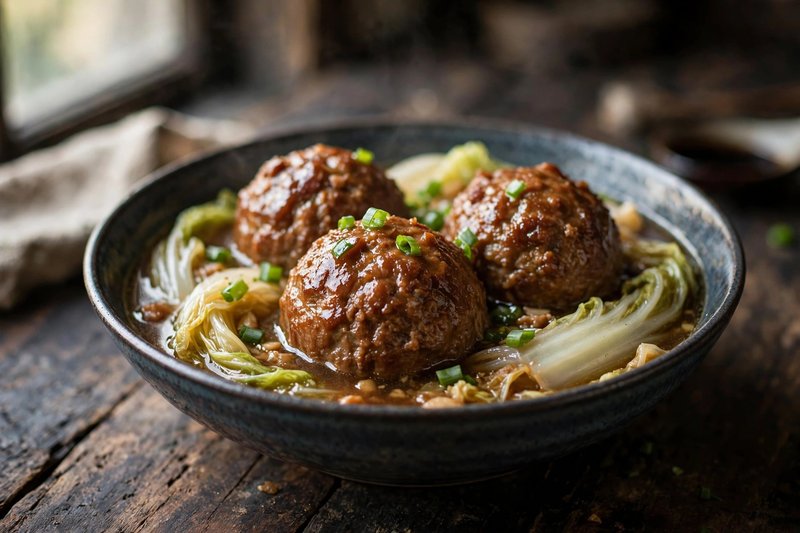 Photo of Lions Head Meatballs, a dinner recipe from FluentFuel