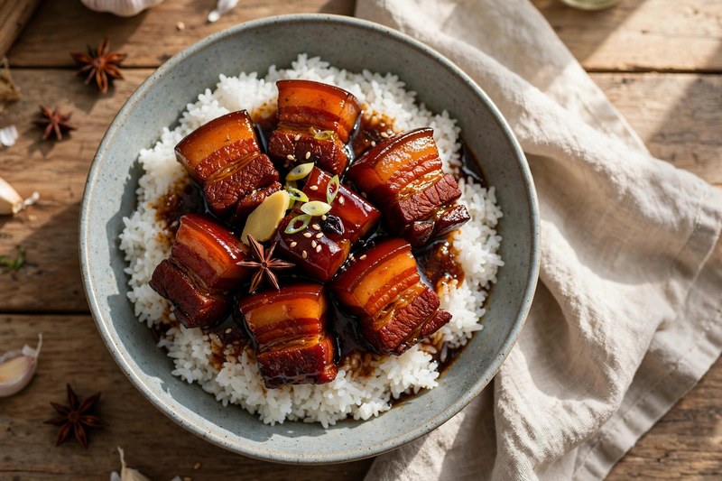 Photo of Red-Braised Pork Belly, a dinner recipe from FluentFuel