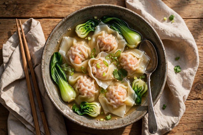 Photo of Wonton Soup, a lunch recipe from FluentFuel