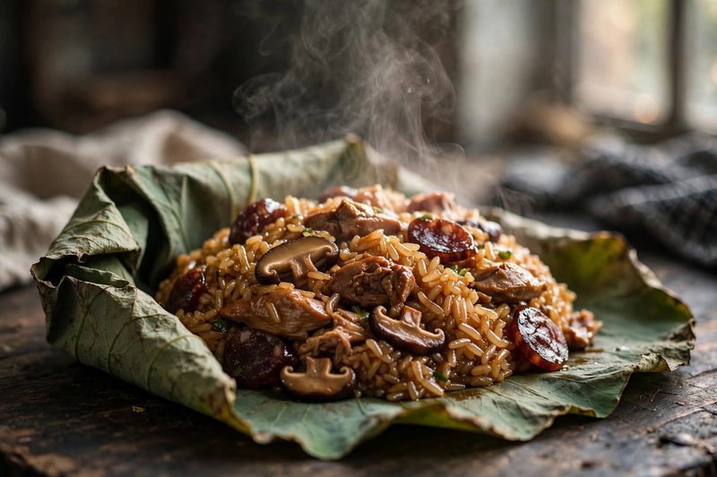 Photo of Lotus Leaf Sticky Rice, a lunch recipe from FluentFuel