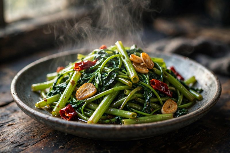 Photo of Stir-Fried Water Spinach, a dinner recipe from FluentFuel