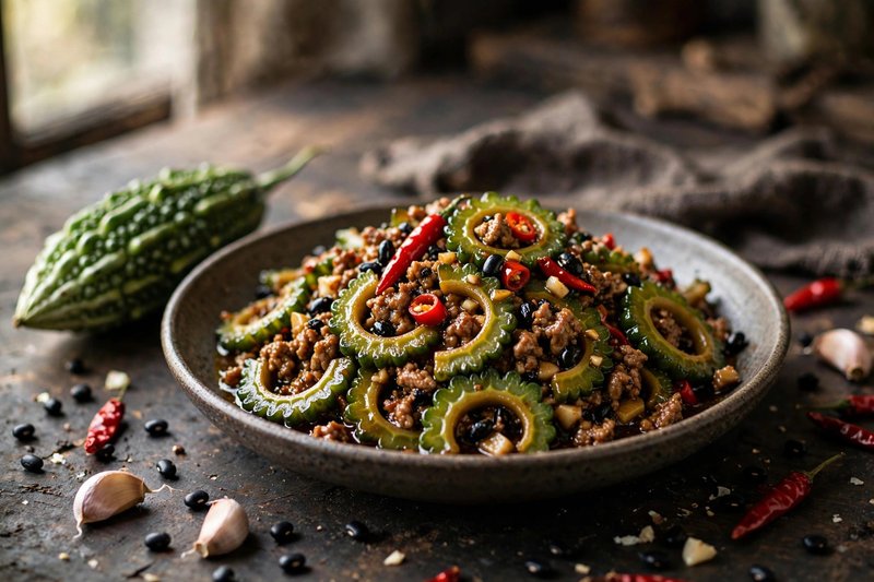 Photo of Bitter Melon with Black Beans, a dinner recipe from FluentFuel
