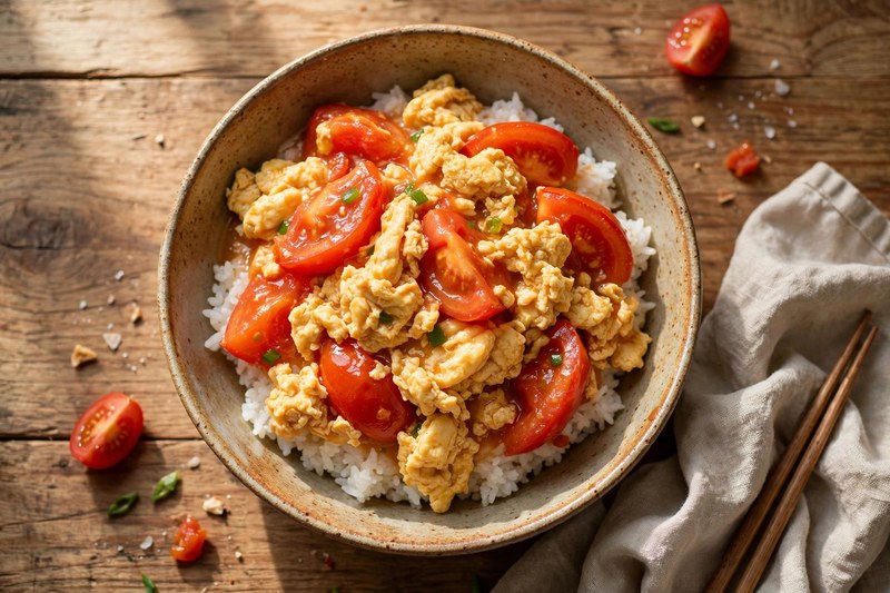 Photo of Tomato Egg Stir-Fry, a lunch recipe from FluentFuel